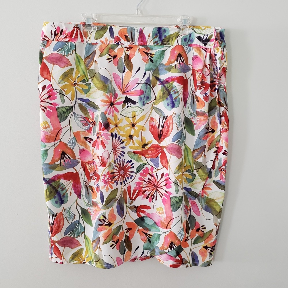 Ripskirt  Womens Floral Wrap Skirt XXL Cover Up Beach Resort Vacation Pockets